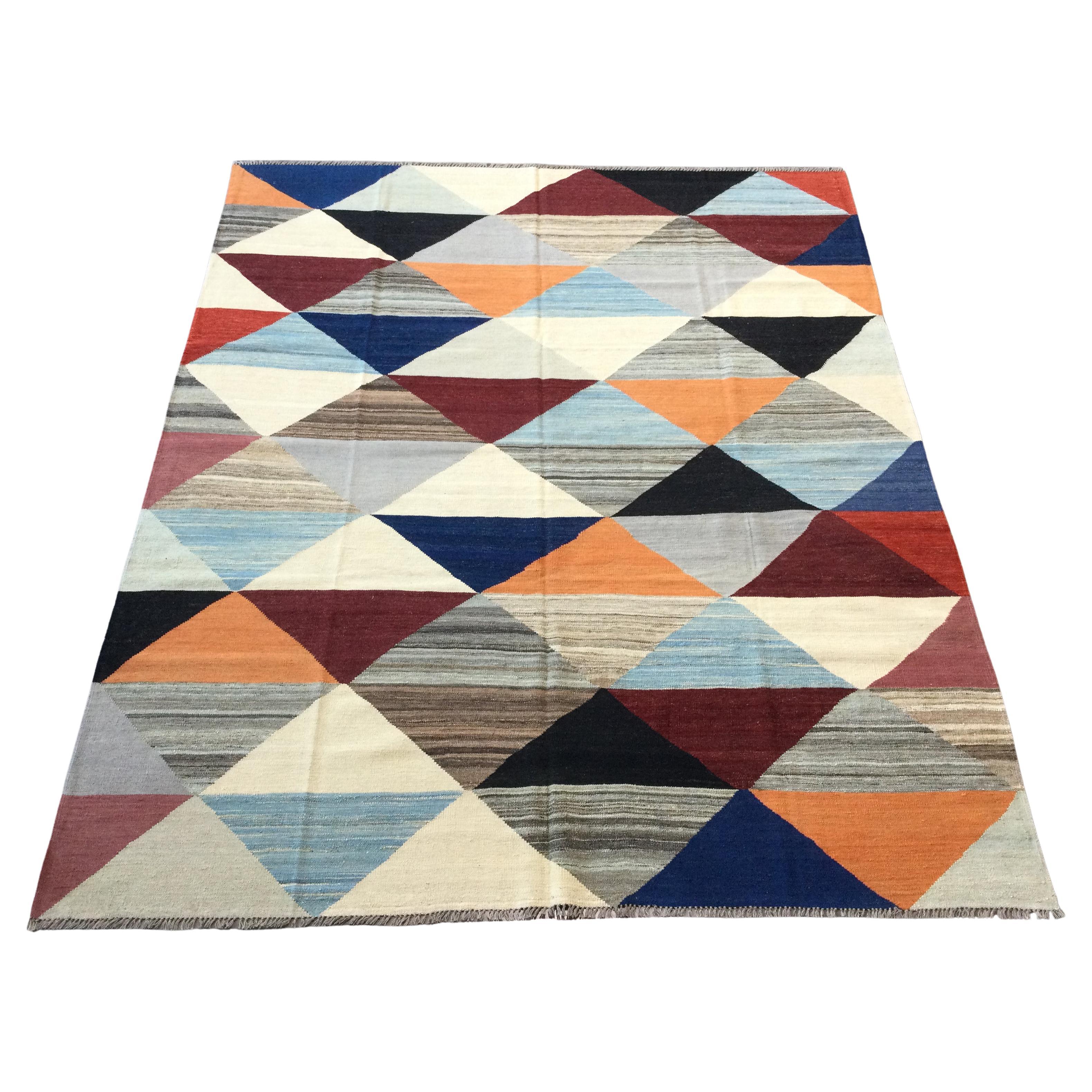 Handmade Contemporary Wool Kilim,  3.10 x 2.50 m For Sale