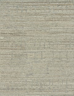 Handmade Contemporary Wool Rug in Ash Taupe and Stone Beige with Subtle Textured