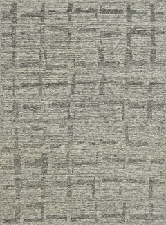 Handmade Contemporary Wool Rug in Charcoal with Subtle Textured Pattern