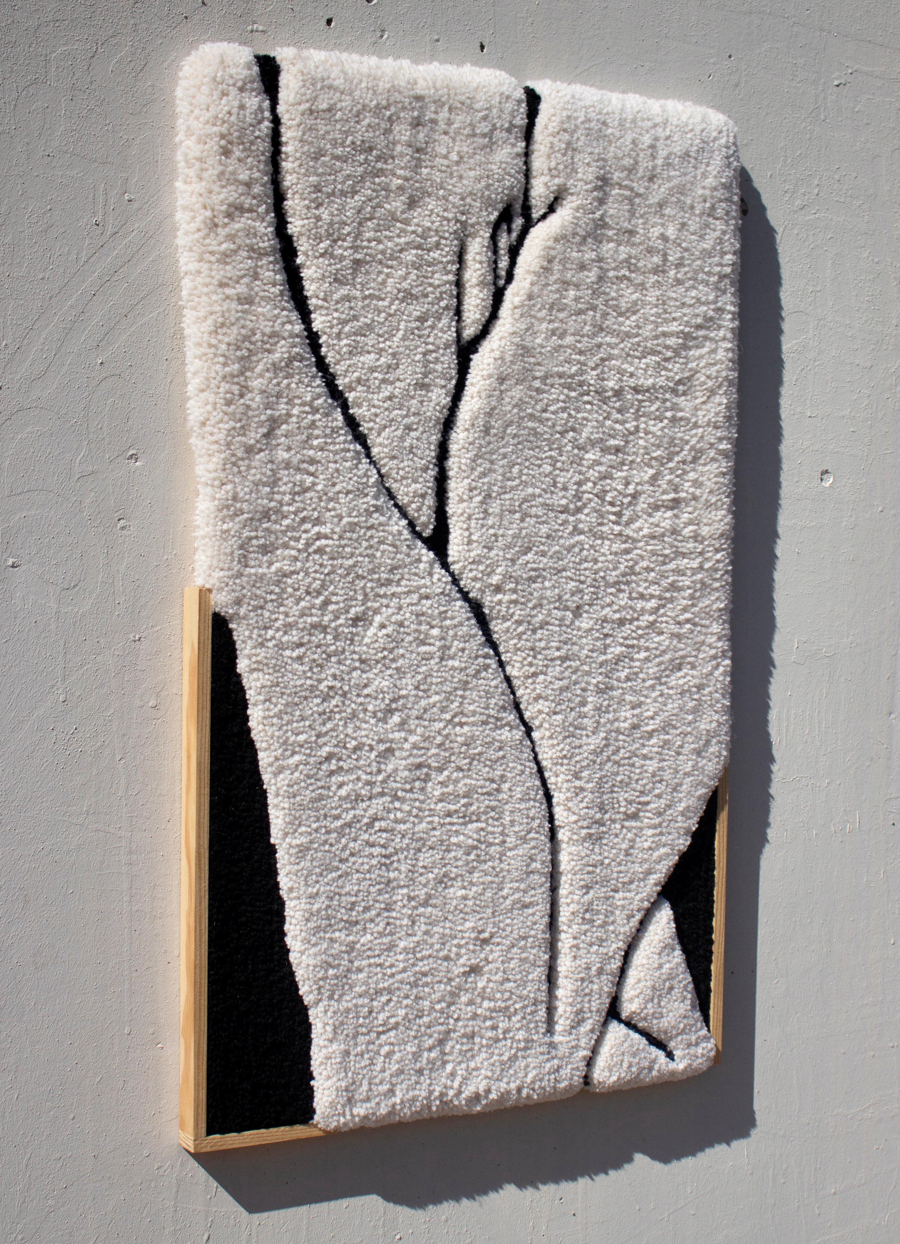 Handgefertigte Contemporary Wool Wandbehang Wandteppich Schwarz Weiß Nackt von Ohxoja im Zustand „Neu“ im Angebot in Almada, PT