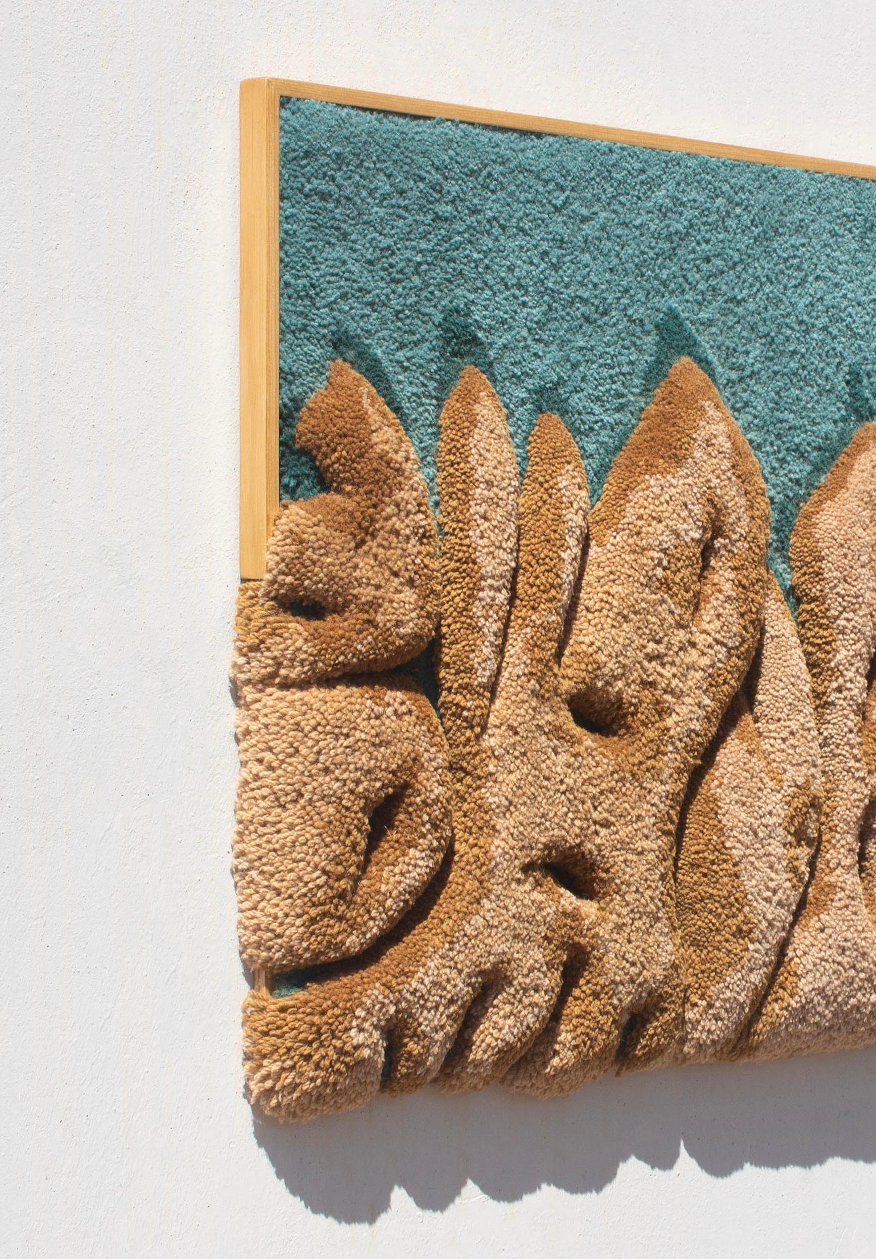 Handgefertigter Contemporary Wandteppich aus Wolle, Dunas  Strandlandschaft von OHXOJA (21. Jahrhundert und zeitgenössisch) im Angebot