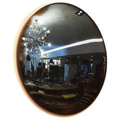 Handmade Convex Mirror with Blue Tint and Antiqued Patina