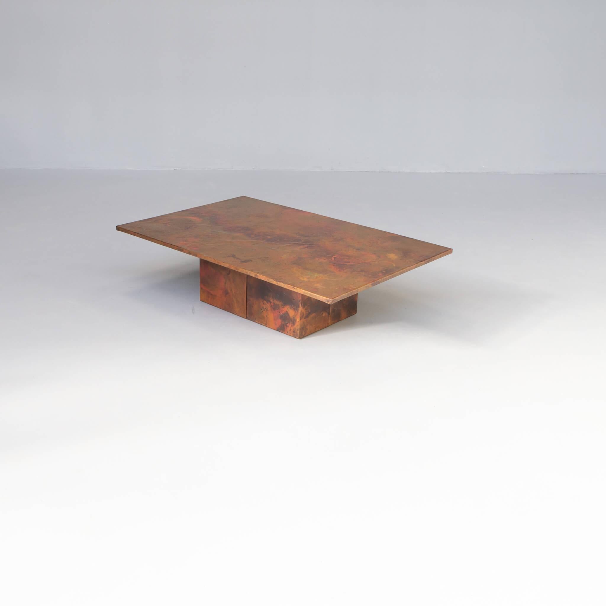 Handmade Copper Etched Coffee Table In Good Condition In Amstelveen, Noord