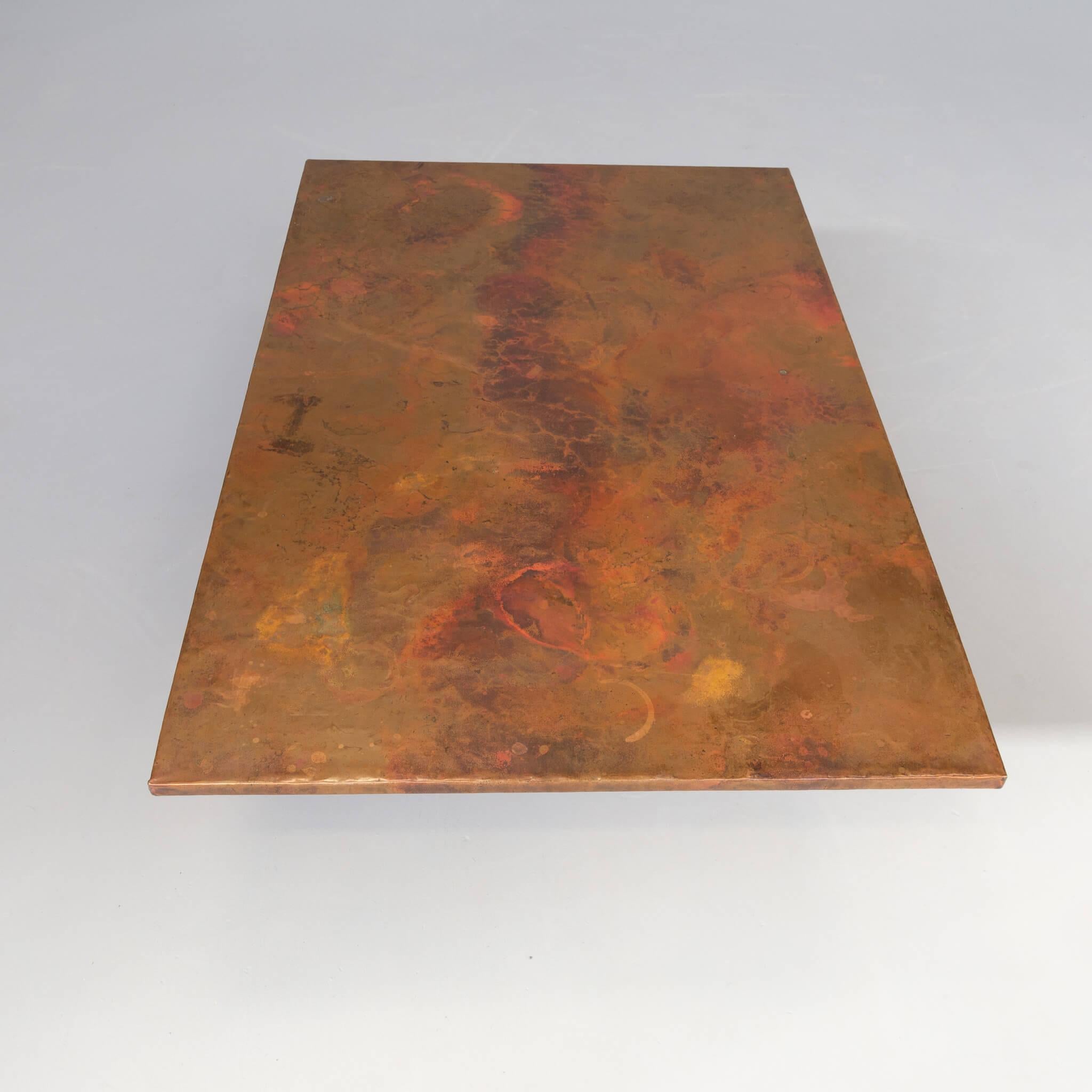 Late 20th Century Handmade Copper Etched Coffee Table