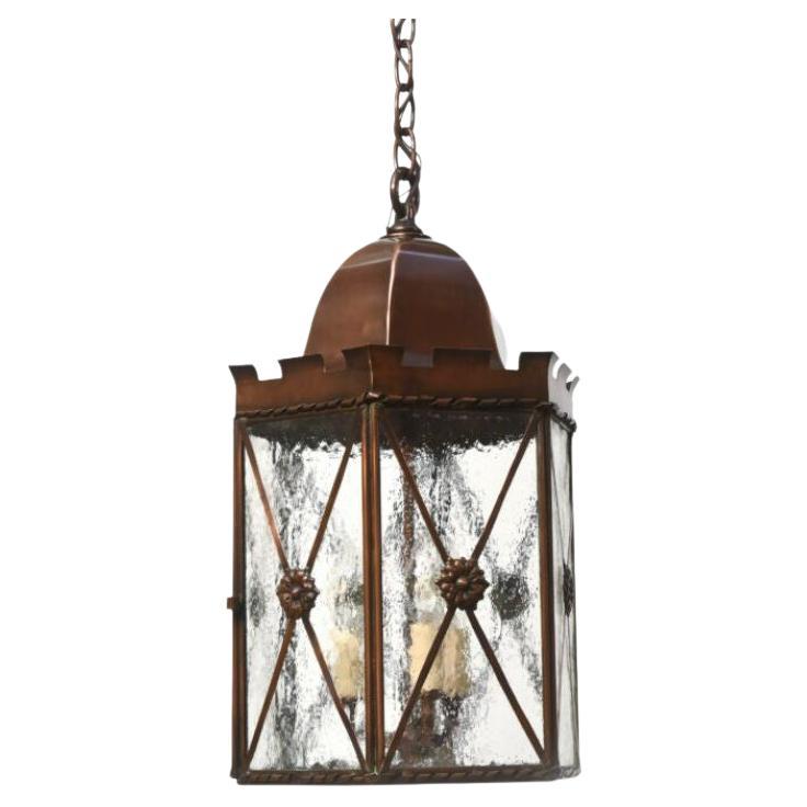 Vintage French Style Large Copper Outdoor Lanterns For Sale at 1stDibs