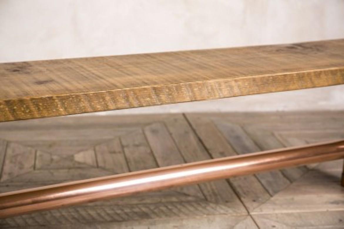 European Handmade Copper Pipework Bench, 20th Century For Sale