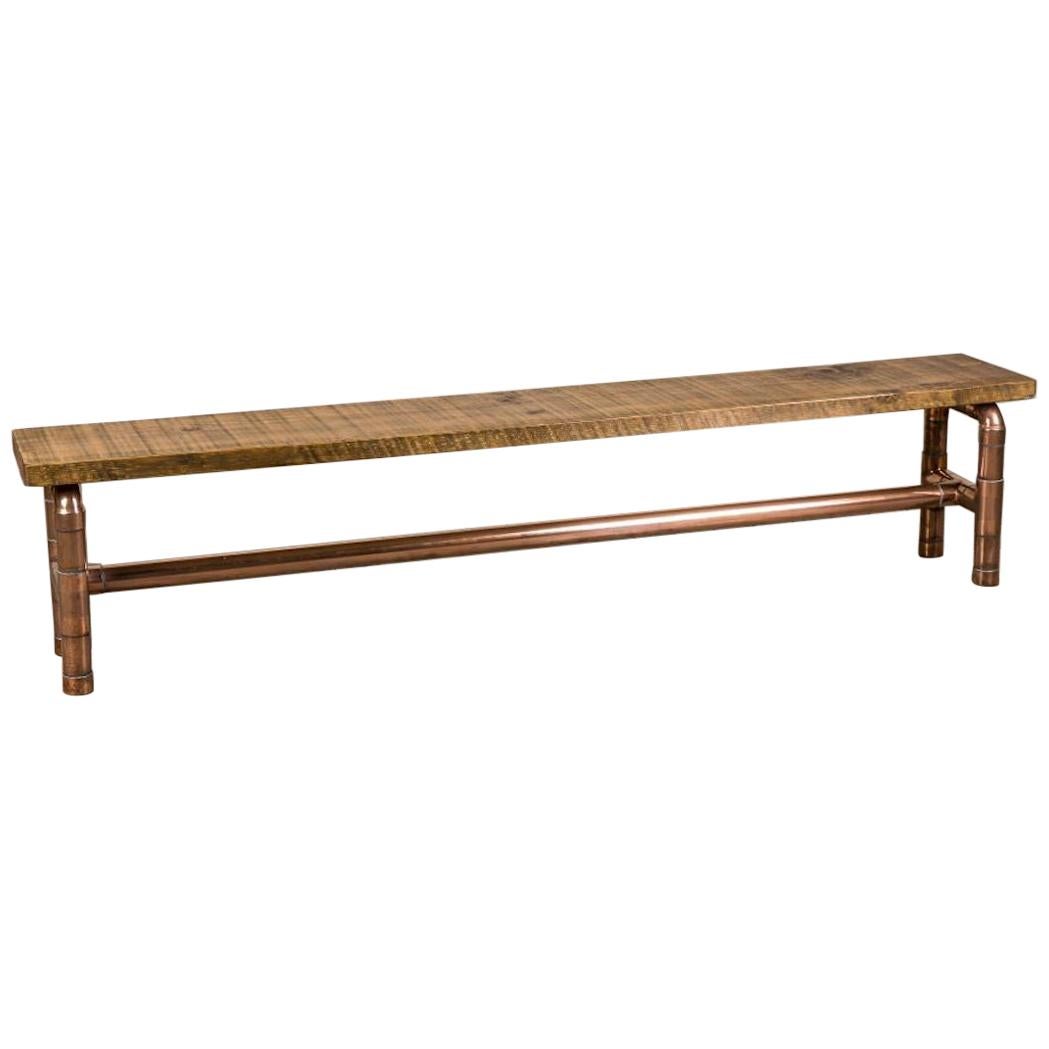 Handmade Copper Pipework Bench, 20th Century For Sale