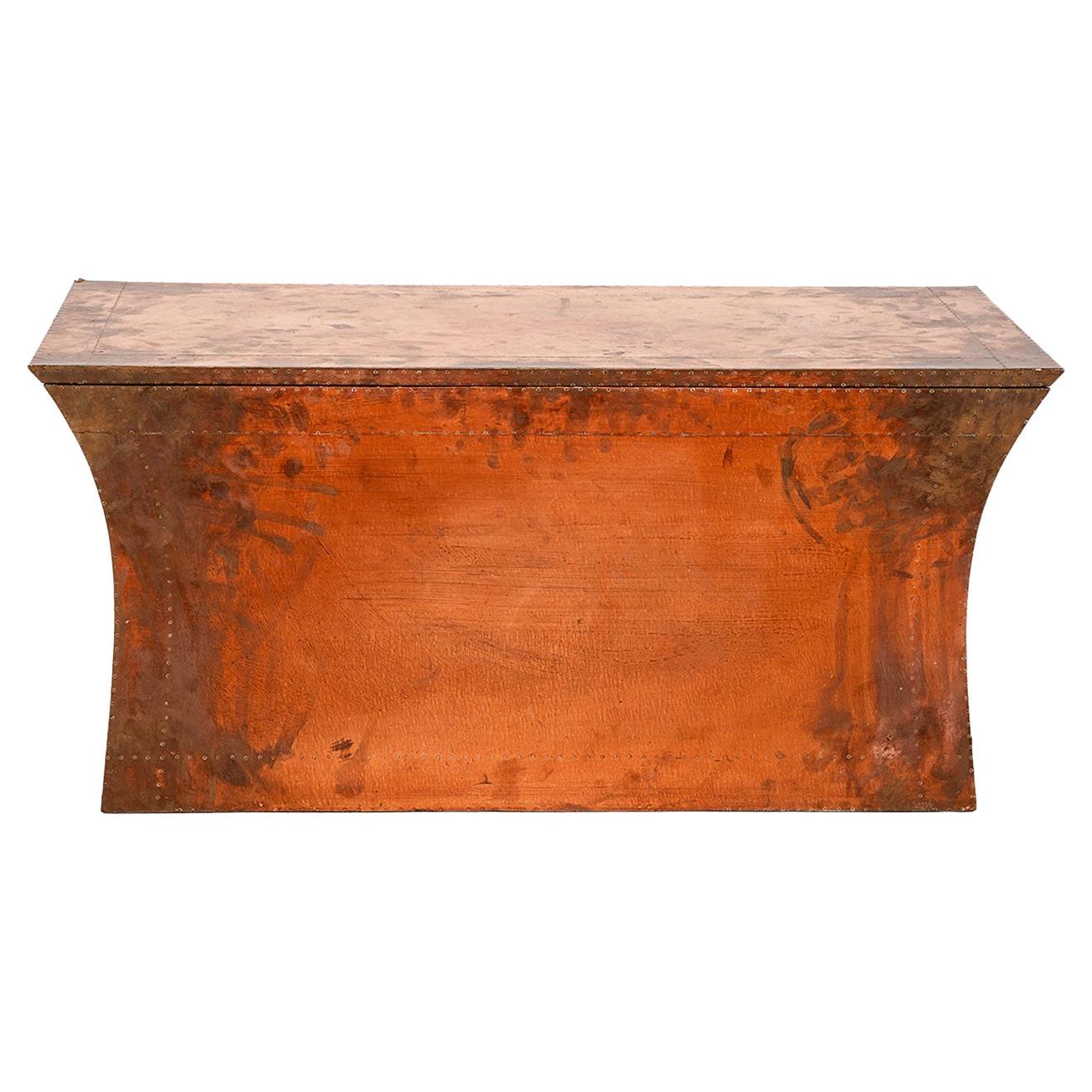 Handmade Copper Storage Bench, Stephanie Odegard For Sale