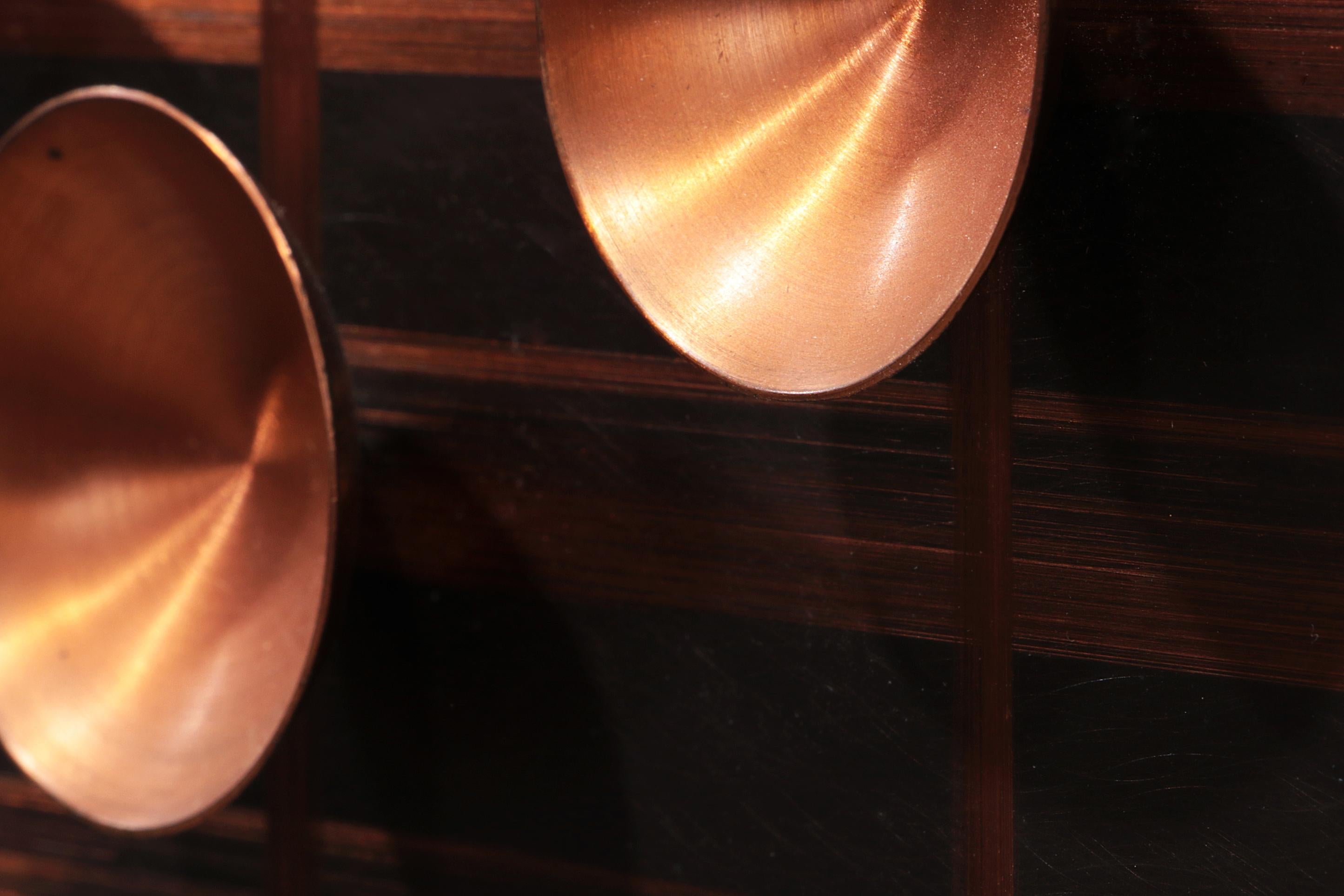 Handmade Copper Wall Artwork with Enamel Details - Music Line Design For Sale 4