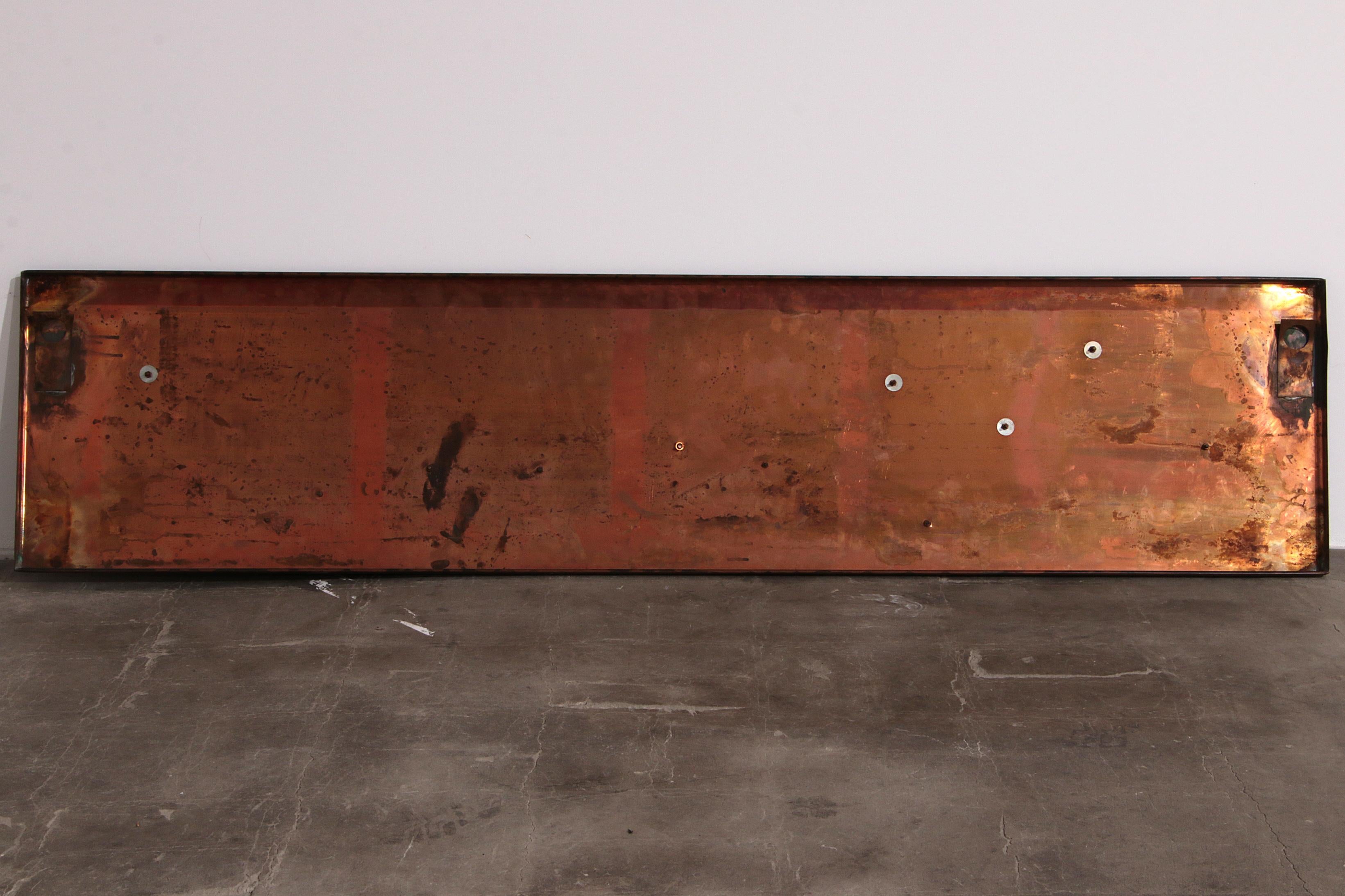 Handmade Copper Wall Artwork with Enamel Details - Music Line Design For Sale 7