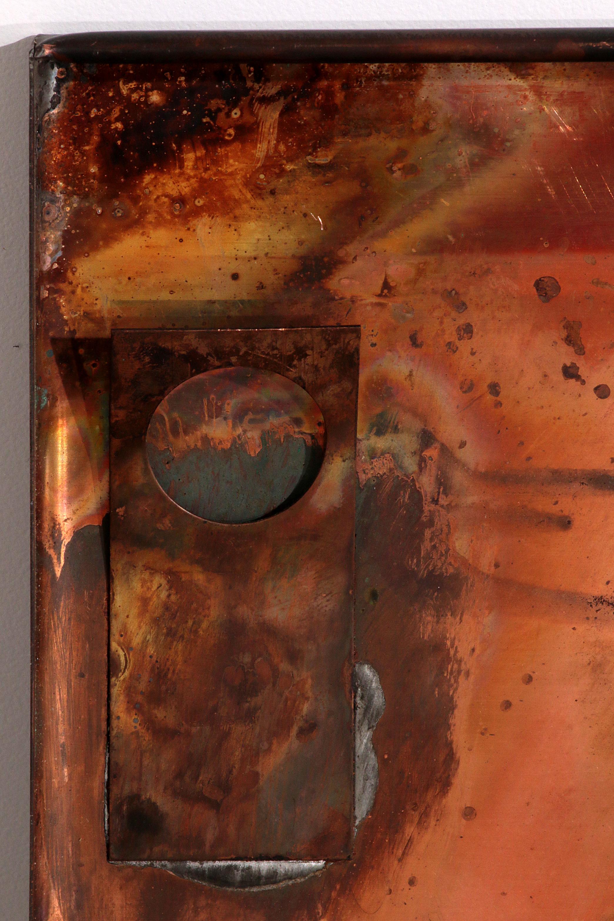 Handmade Copper Wall Artwork with Enamel Details - Music Line Design For Sale 8