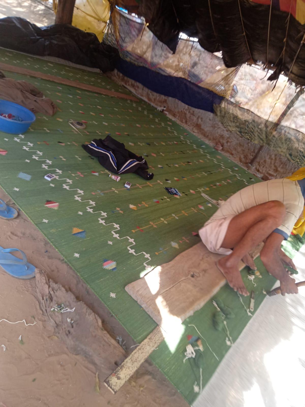 Alfombra de algodón hecha a mano de tejido plano, 14x16 Dhurrie estrella fugaz india verde en venta 3
