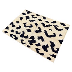 Handmade Cotton Area Flat Weave Rug, 2x3 Cream And Brown Dotted Indian Dhurrie