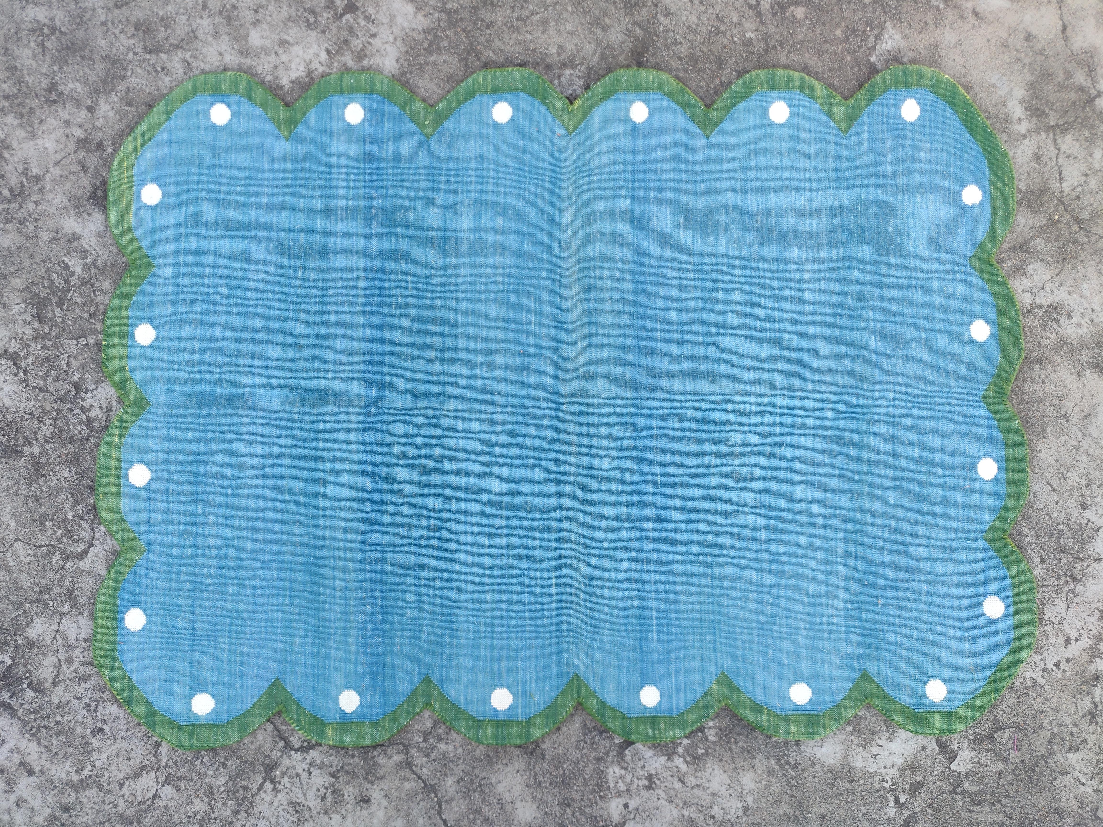 Contemporary Handmade Cotton Area Flat Weave Rug, 30