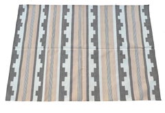 Handmade Cotton Area Flat Weave Rug, 4x6 Beige, Cream Geometric Indian Dhurrie