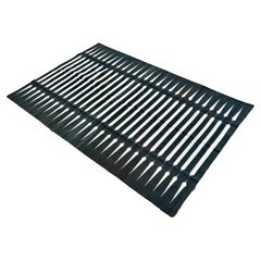 Alfombra india de algodón hecha a mano, 6x9 rayas blancas y negras Dhurrie