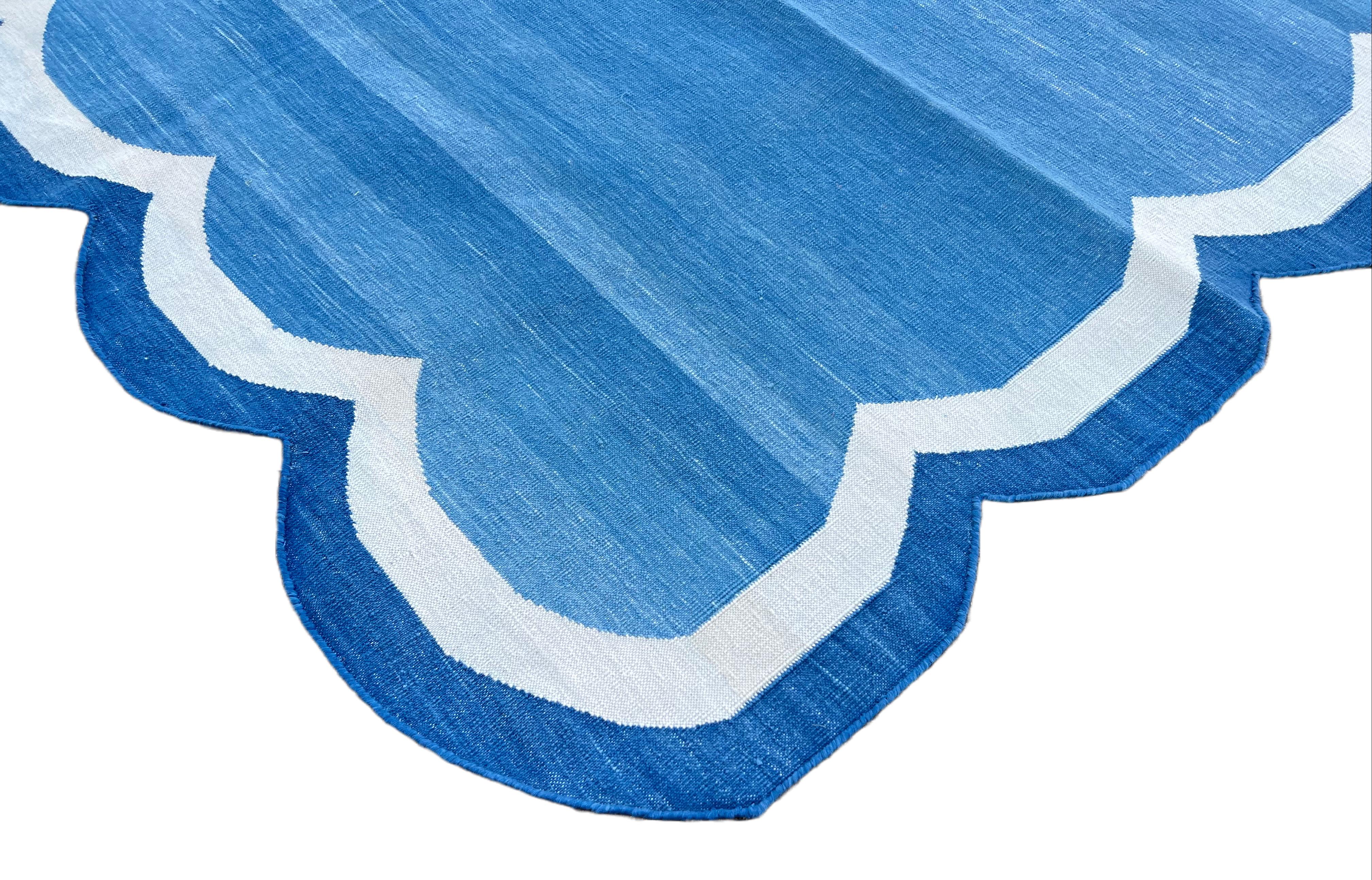 blue scalloped rug