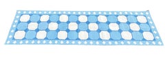 Handmade Cotton Area Flat Weave Runner, 3x12 Blue And White Tile Indian Dhurrie