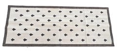 Handmade Cotton Area Flat Weave Läufer, 3x8 Beige und Brown Leaf Indian Dhurrie