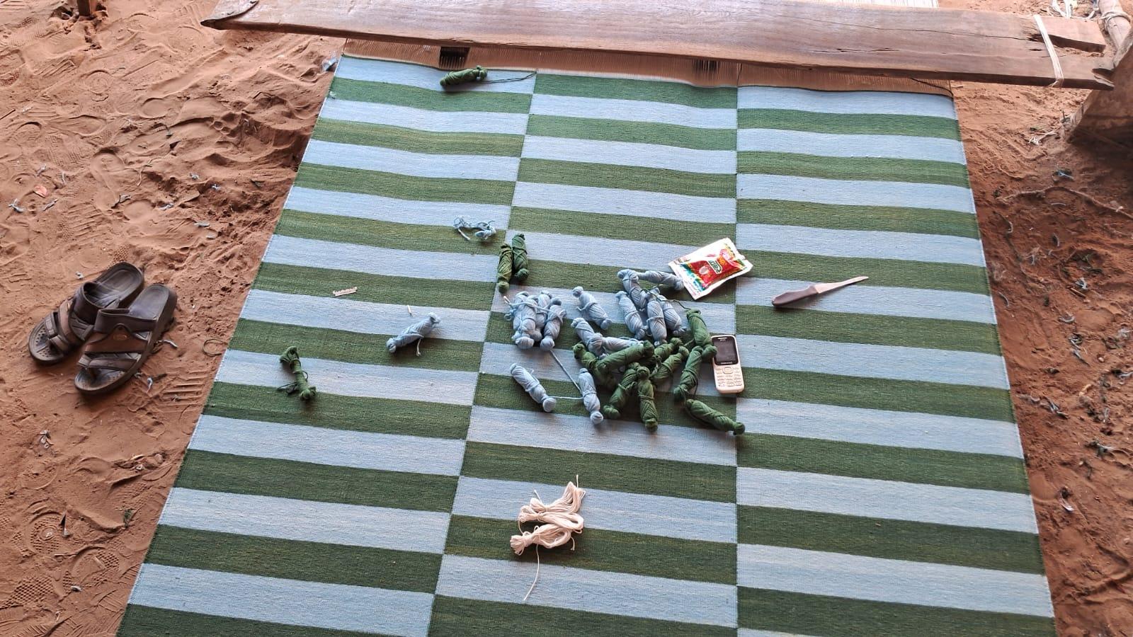 Alfombra Tejida a Mano de Algodón, 4x12 Verde, Rayas Azules Dhurrie Indio en venta 5