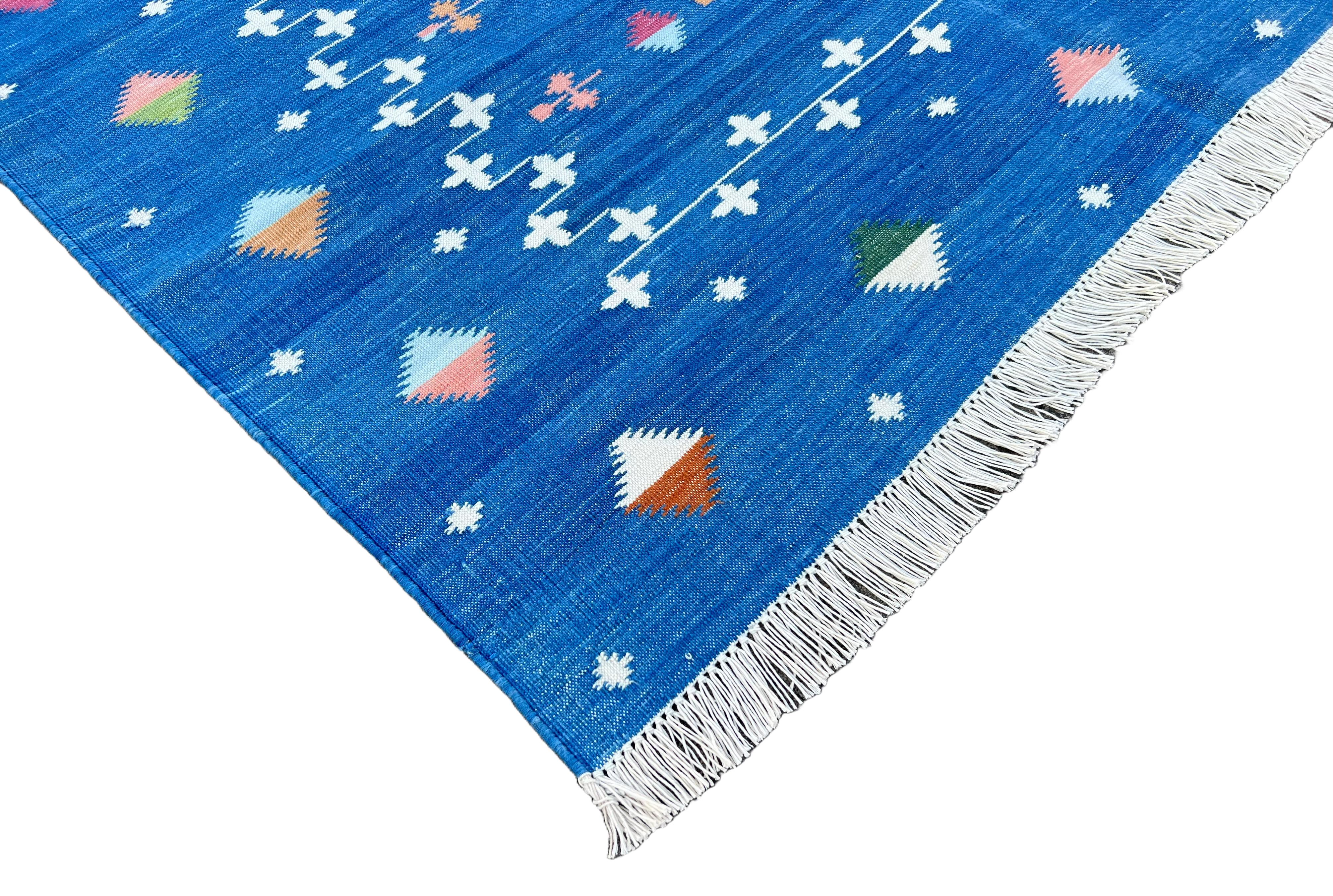 Cotton Vegetable Dyed Indigo Blue Shooting Star Rug-4'x6'
These special flat-weave dhurries are hand-woven with 15 ply 100% cotton yarn. Due to the special manufacturing techniques used to create our rugs, the size and color of each piece may vary a