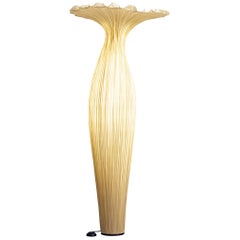 Silk over Metal "Morning Glory" Floor Lamp by Aqua Creations