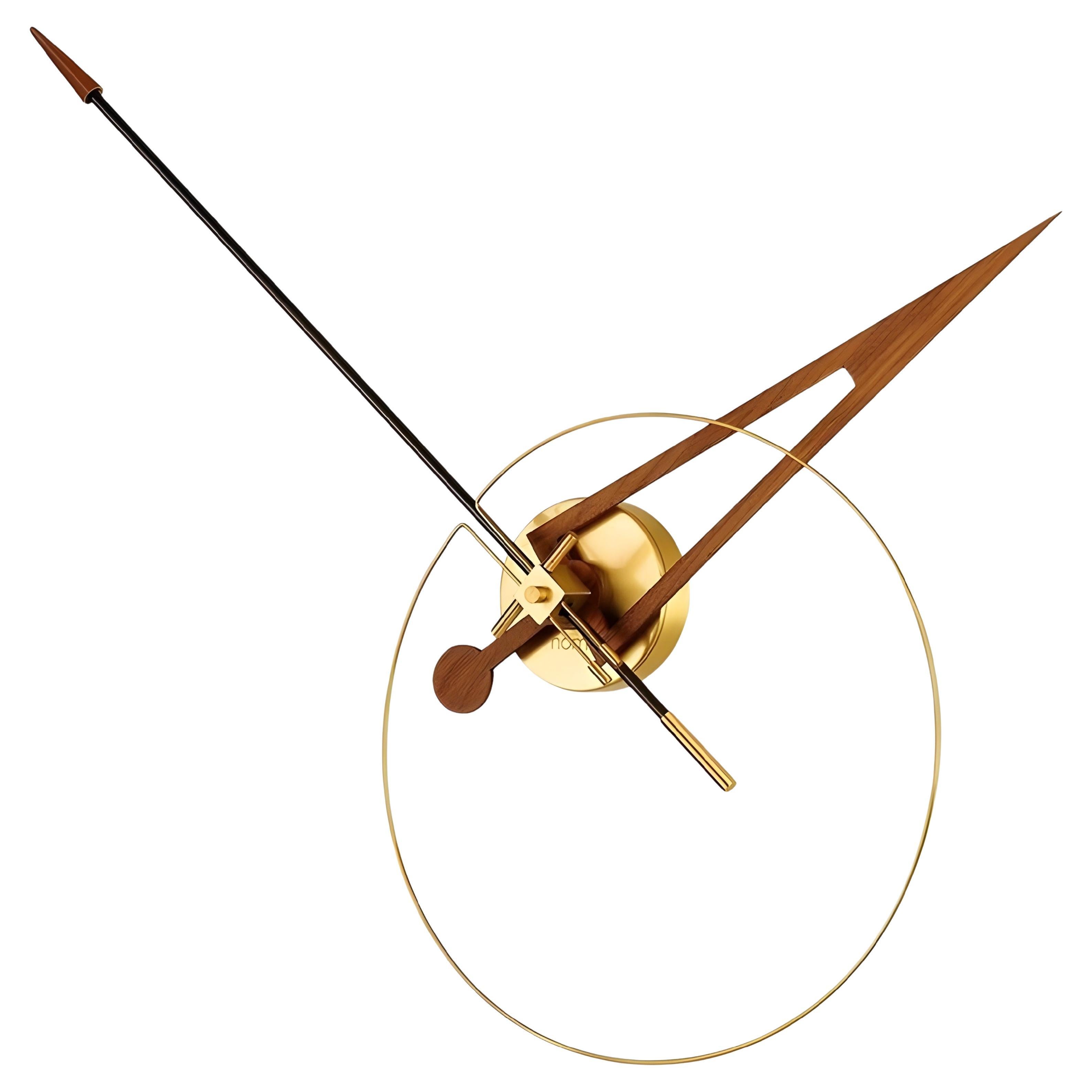Handmade Cris G Wall Clock by Nomon, Brass
Walnut, Modern Design