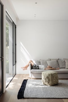 Handmade Crochet 200x300 cm Thick Rug in Grey Black Stone with tassels