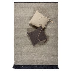 Handmade Crochet 200x300 cm Thick Rug in Sand & Black Colors