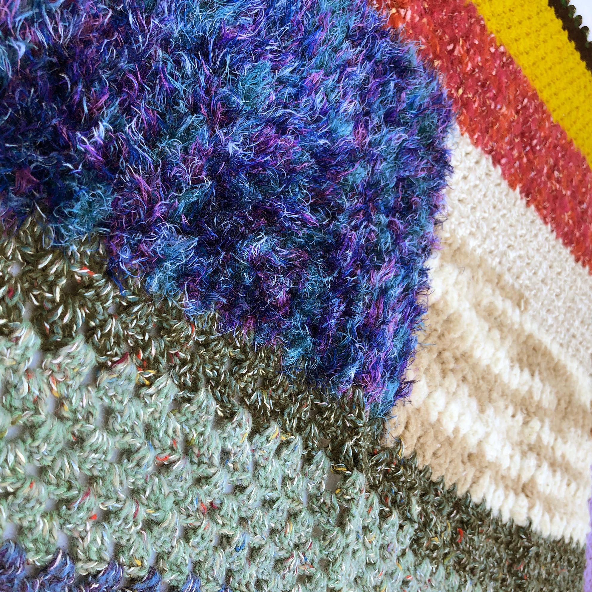 Handmade Crochet Patchwork Throw #3 Knitted Wool Blanket Sofa Bed Armchair (21. Jahrhundert und zeitgenössisch) im Angebot