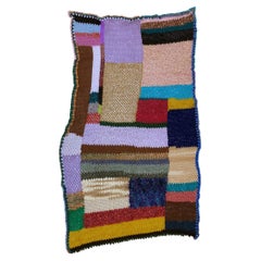 Plaid en patchwork fait main #3 Couverture en laine tricotée Canapé Lit Fauteuil