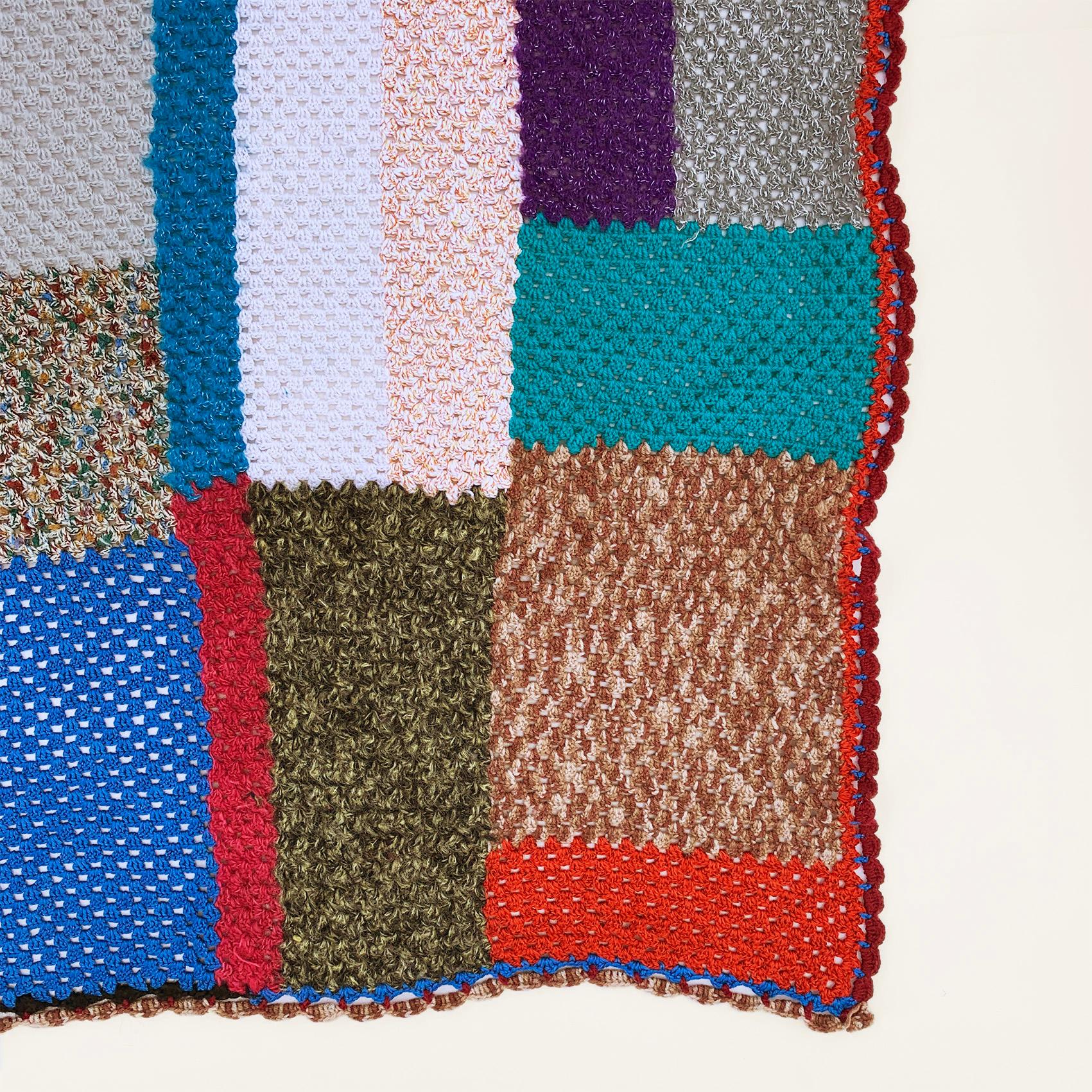 Grec Couverture tricotée en patchwork fait main Canapé Lit Fauteuil en vente