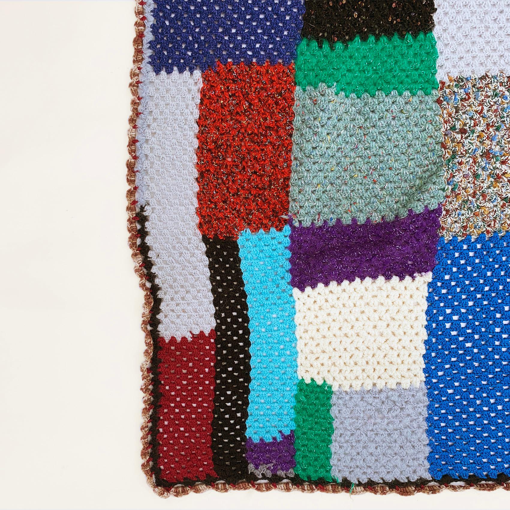 Couverture tricotée en patchwork fait main Canapé Lit Fauteuil Bon état - En vente à London, GB