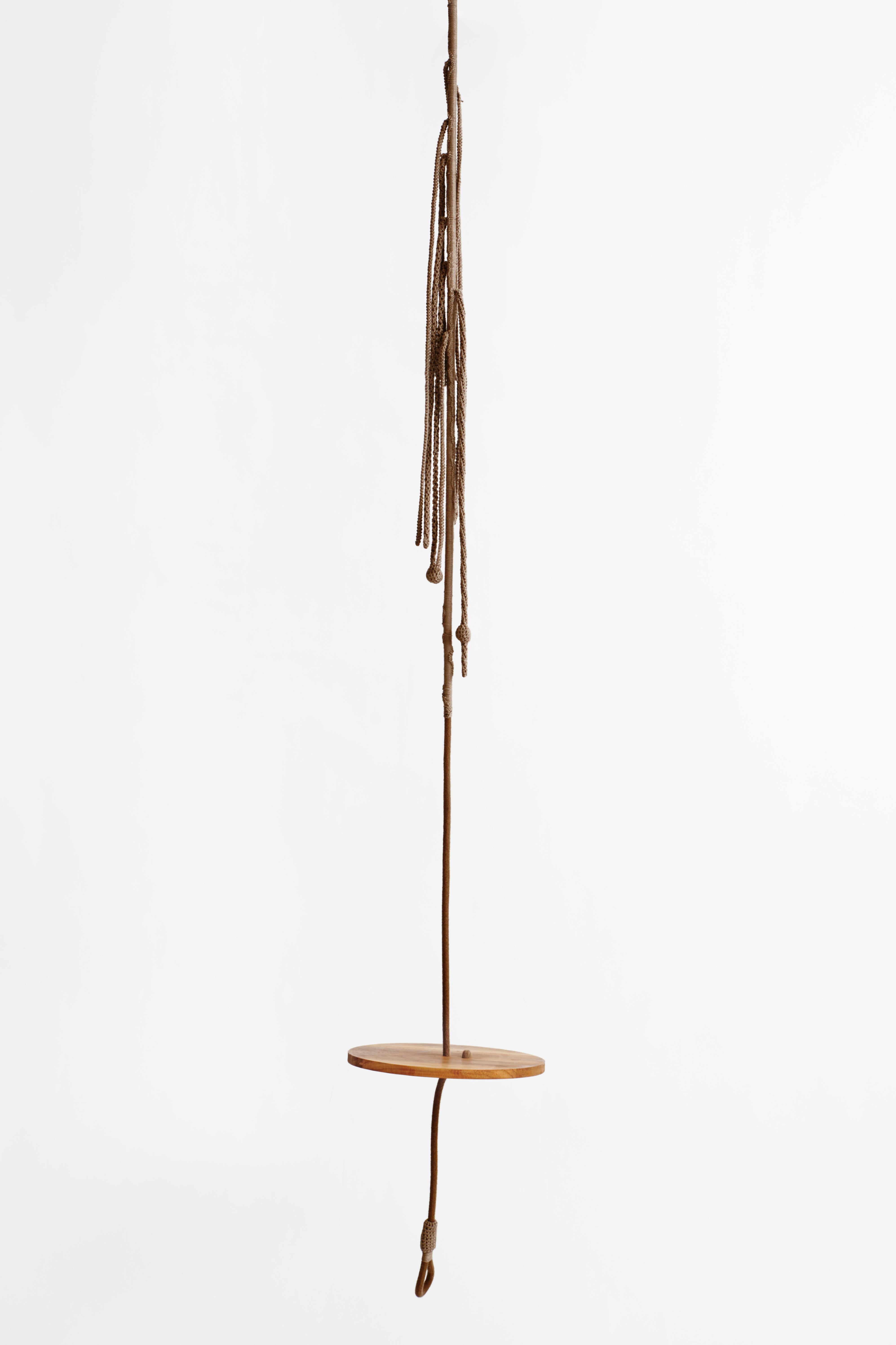 Coton Siège en bois de teck pour enfants Tarzan Outdoor Swing fait à la main Crochet Cacao Textile