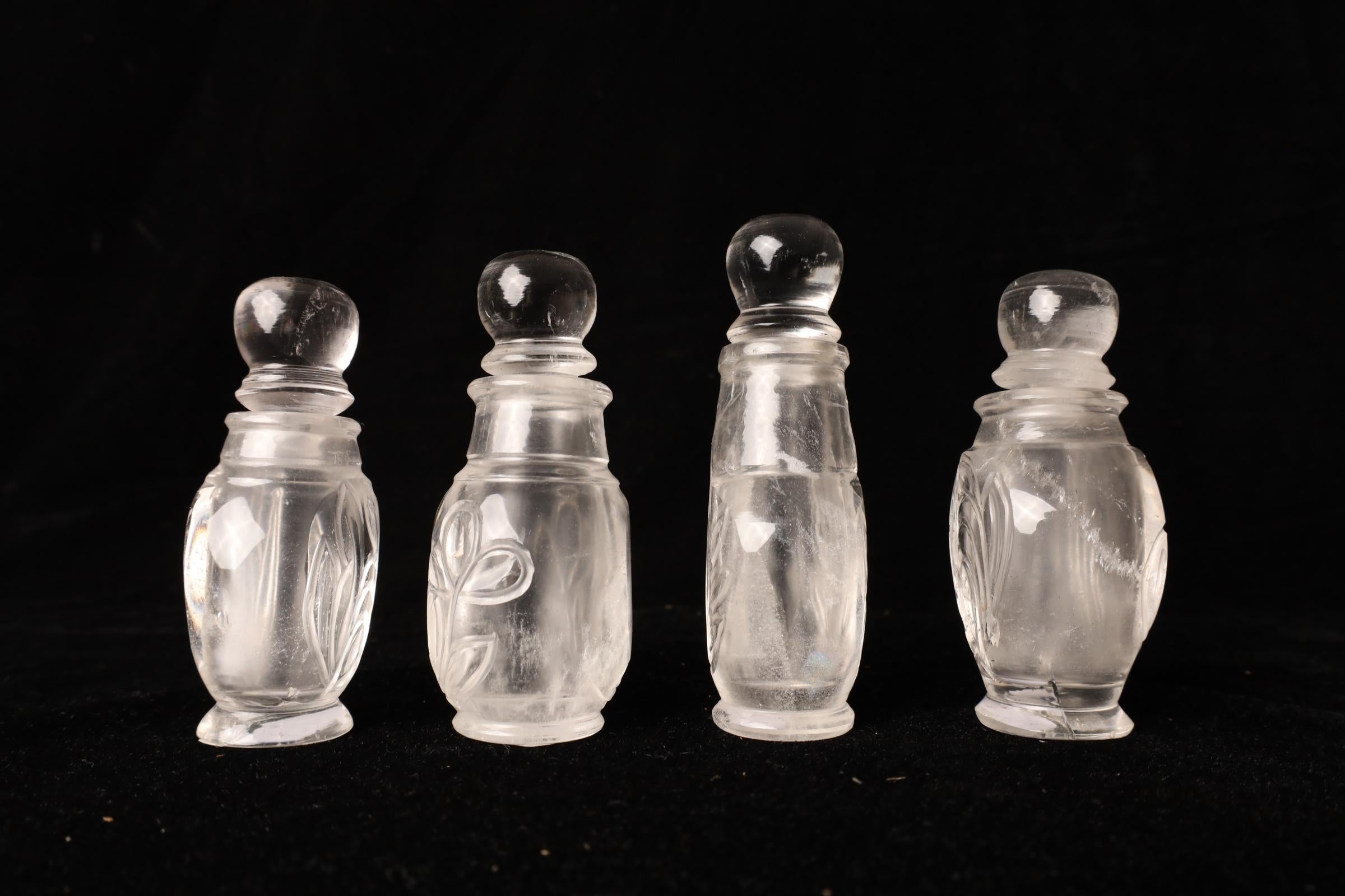 Tarros de cristal hechos a mano - set de cuatro Tallado a mano en venta