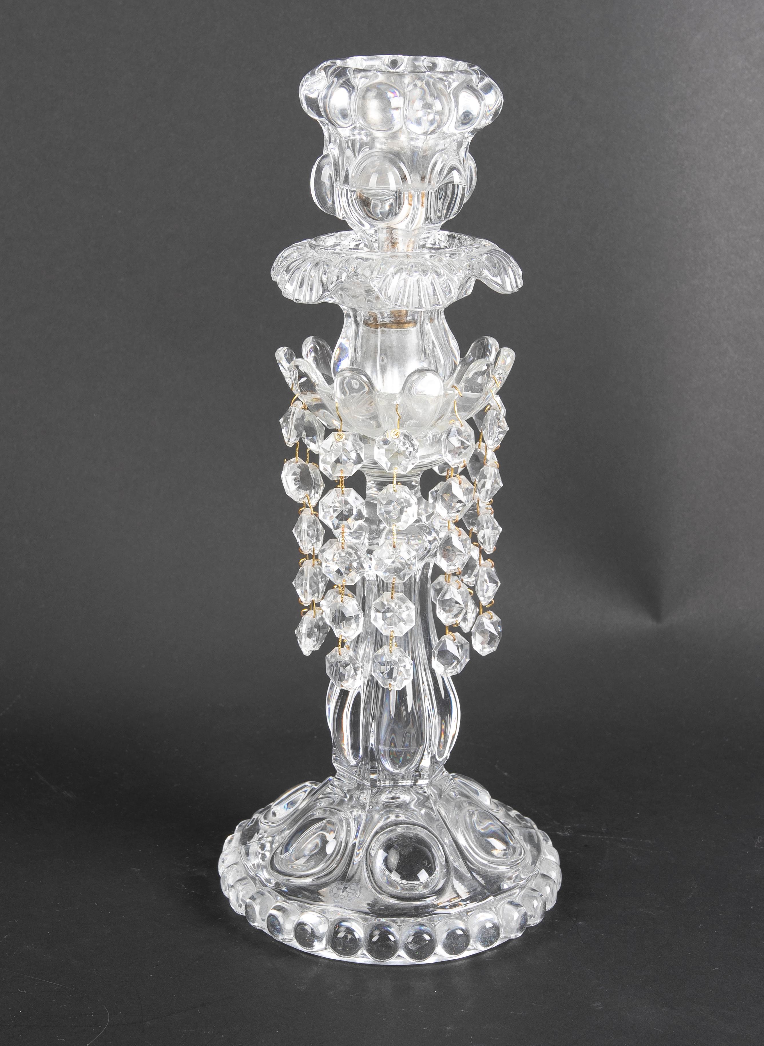 Handmade crystal table candleholder.