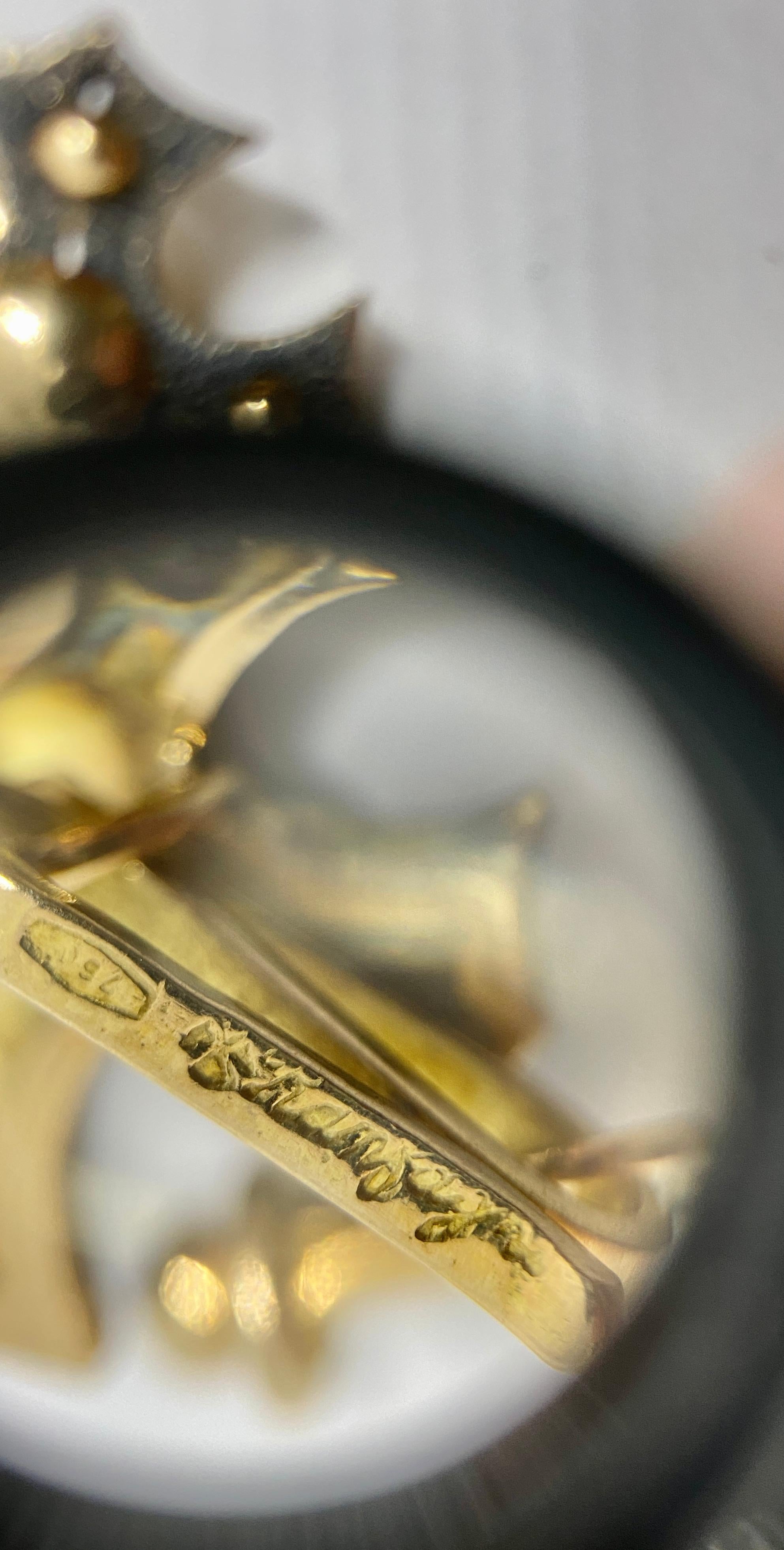 Handgefertigte Manschettenknöpfe aus 18 Karat Gold mit gehämmerten Silberdetails von Ranfagni Firenze im Angebot 1