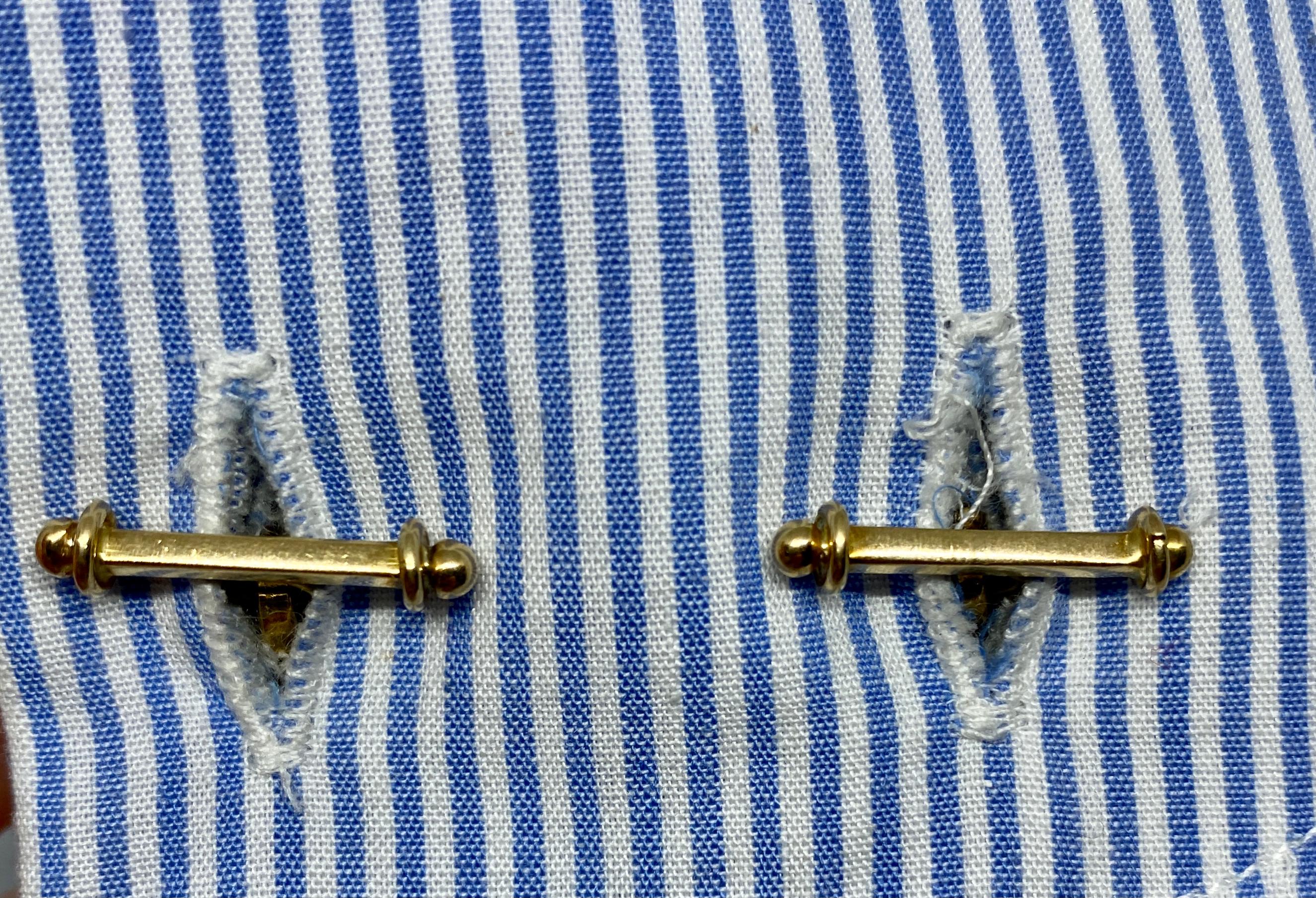 Handmade Cufflinks in 18k Gold with Hammered Silver Details by Ranfagni Firenze For Sale 2