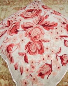 Handmade Cushion Cover Floral Needlepoint Scatter Pillow Cover
