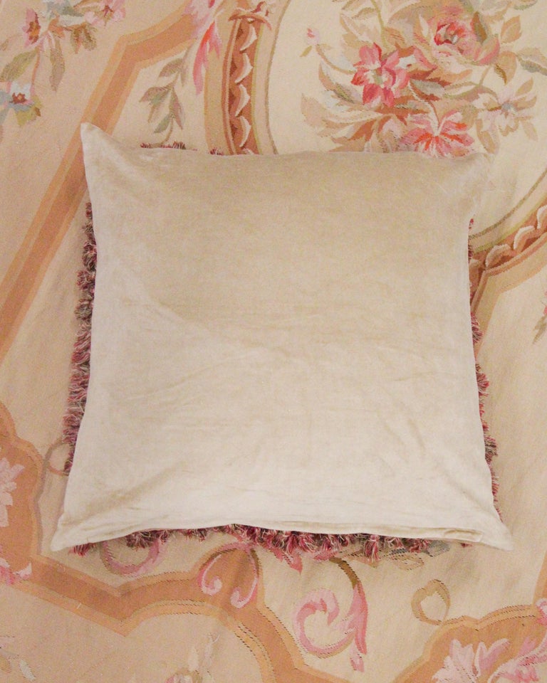 Handmade Cushion Cover Vintage Aubusson Traditional Wool Pillow Case For Sale 4