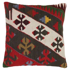 Handmade Cushion Pillow Modern Geometric Turkish Kilim Cushion Cover