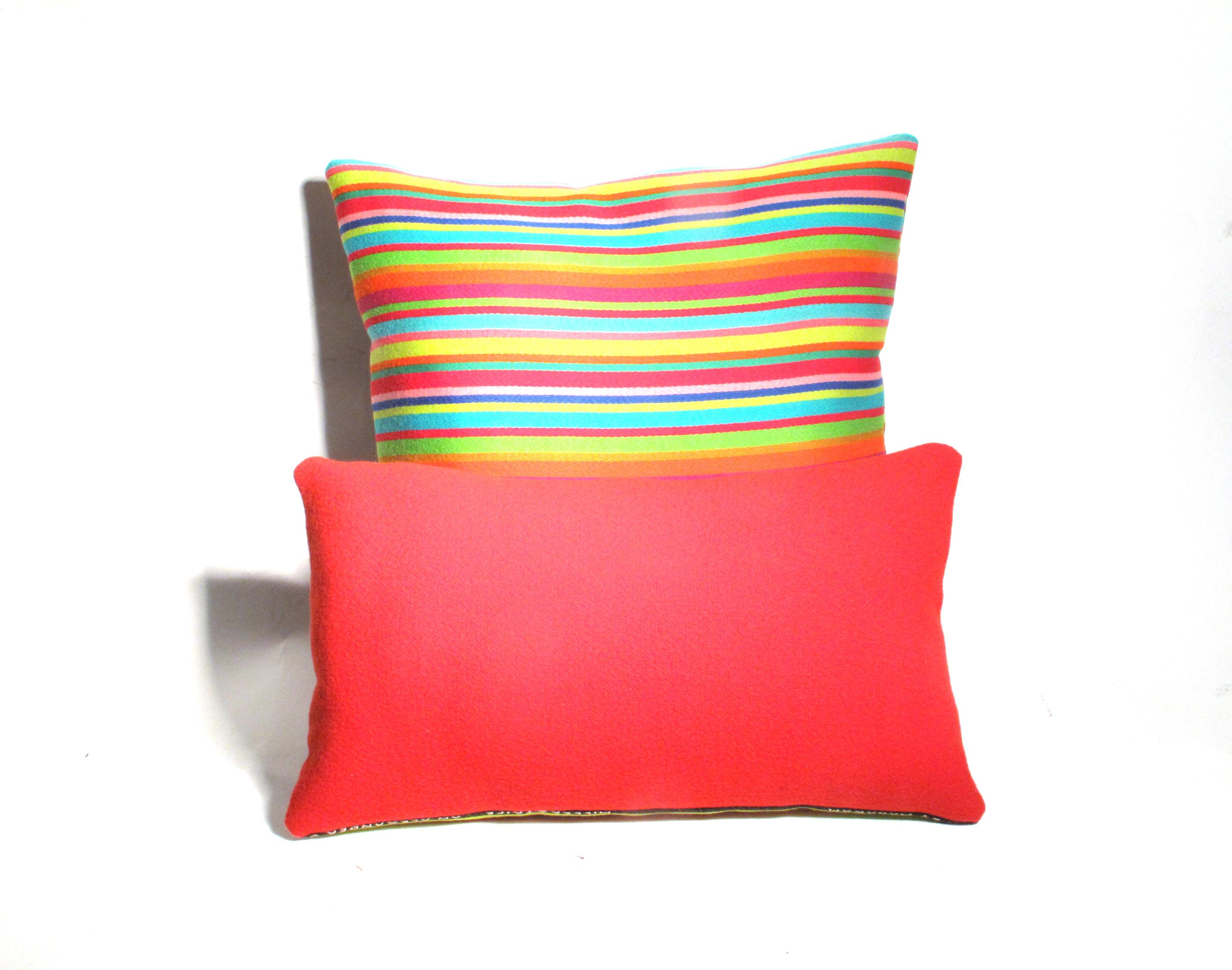 Spanish Handmade Cushions, Fabric Designed Alexander Girard for Maharan For Sale
