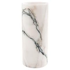 Handgefertigte zylindrische Vase aus Paonazzo-Marmor