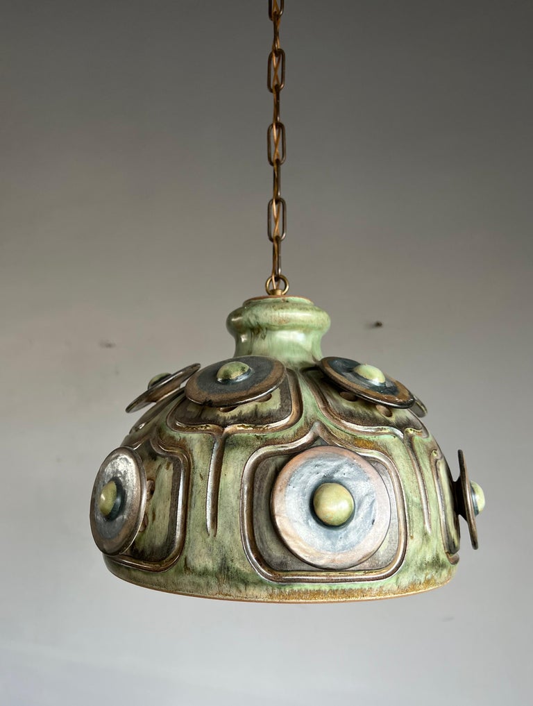Handmade Danish Ceramic Pendant Light by Jette Hellerøe for Axella