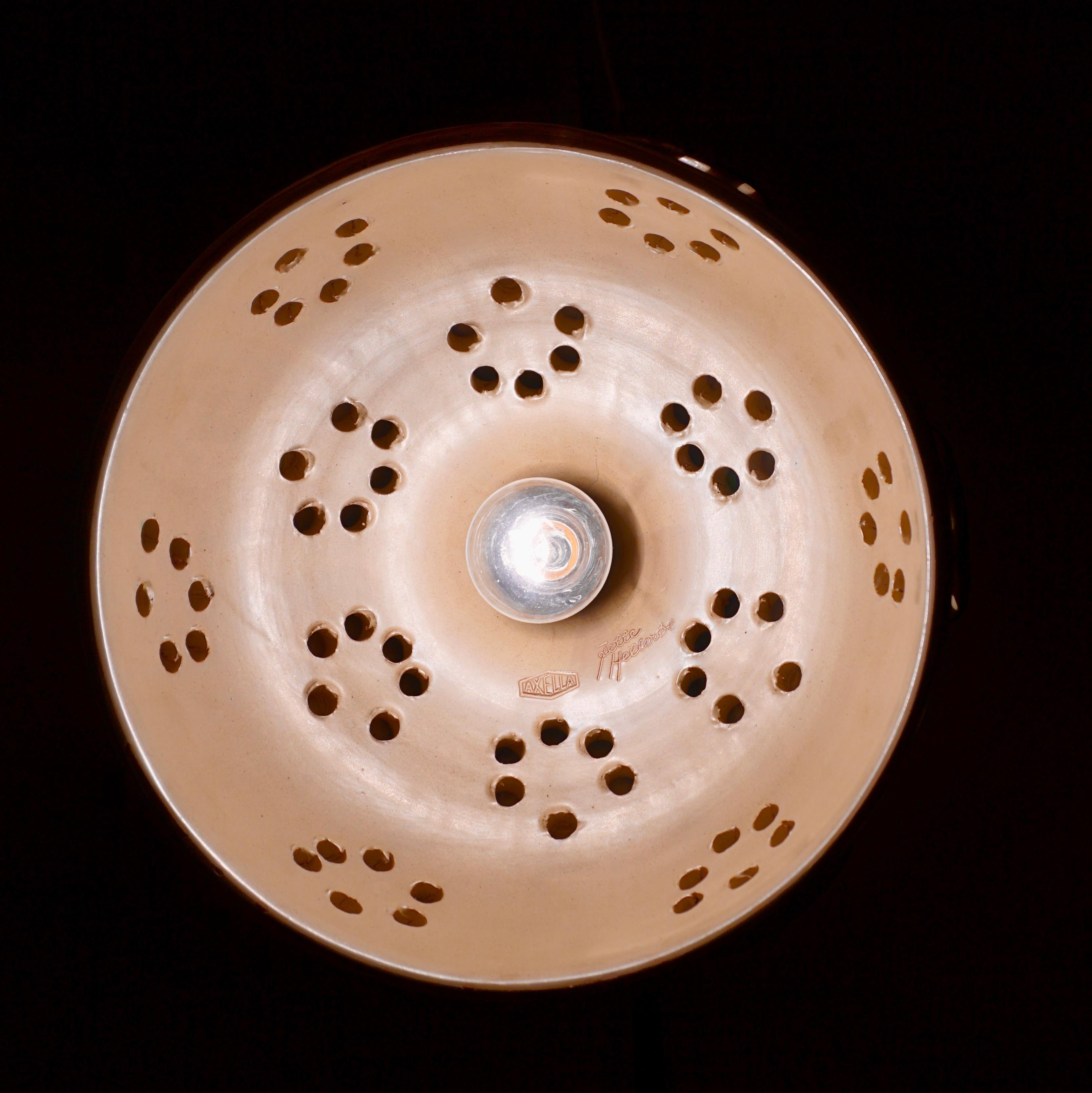 Handmade Danish Ceramic Pendant Light by Jette Hellerøe for Axella, 1970s 12