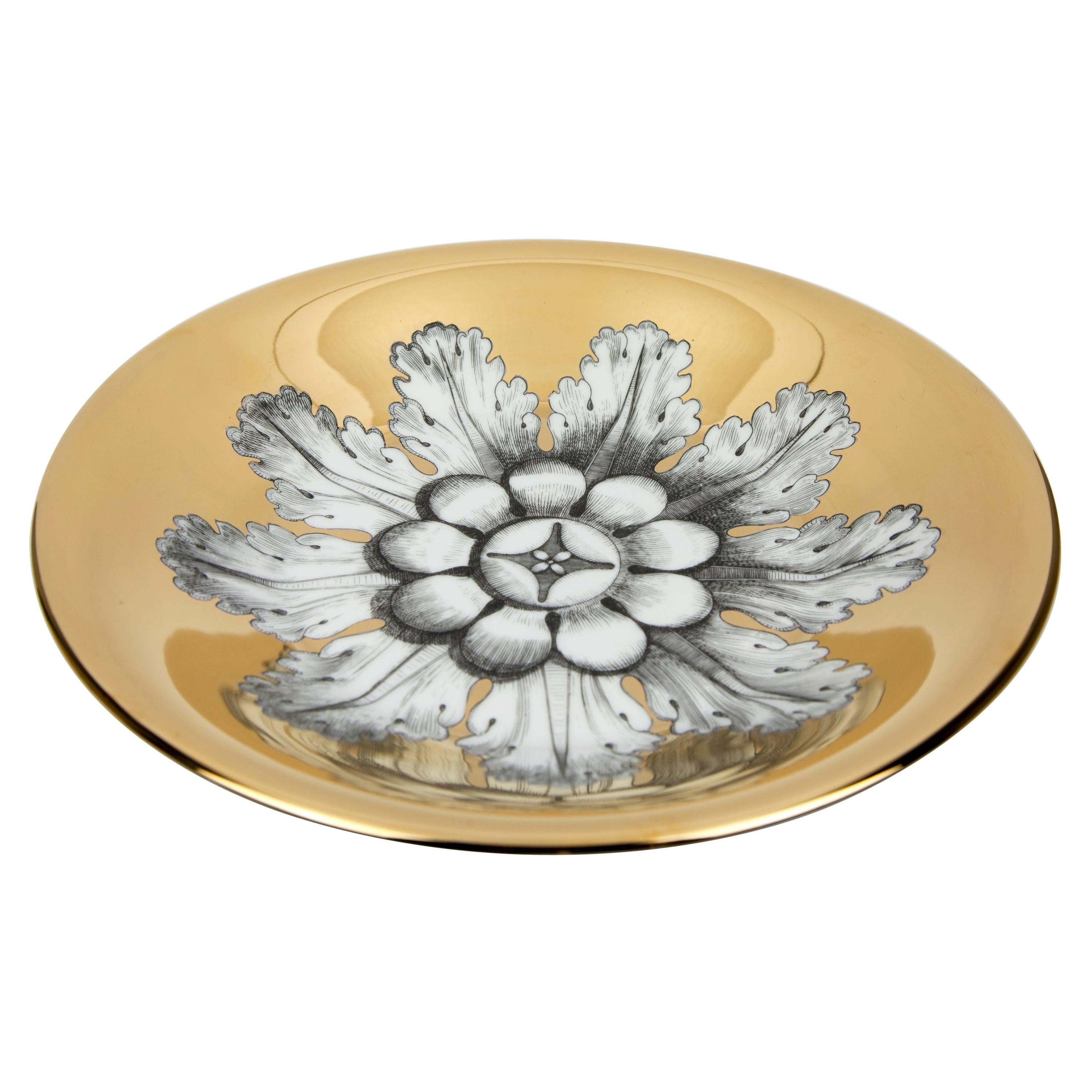 Centrotavola decorativo fatto a mano Rosone Nero Oro Bianco