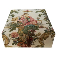 Handmade Decorative Storage Box for Scarves Nobilis Toile Chinese Pattern