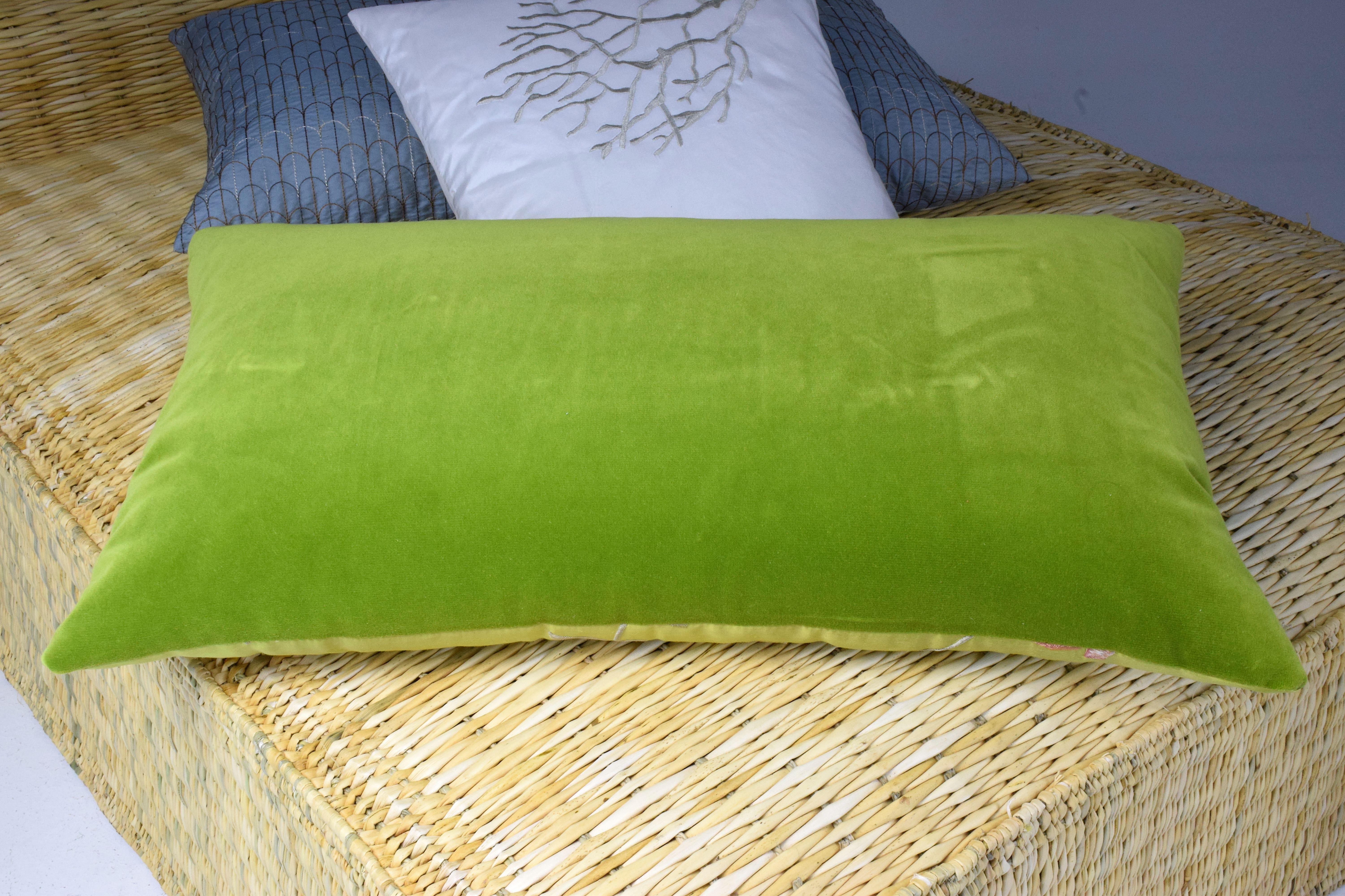 Contemporary Handmade Designer Silk Floral Pillow