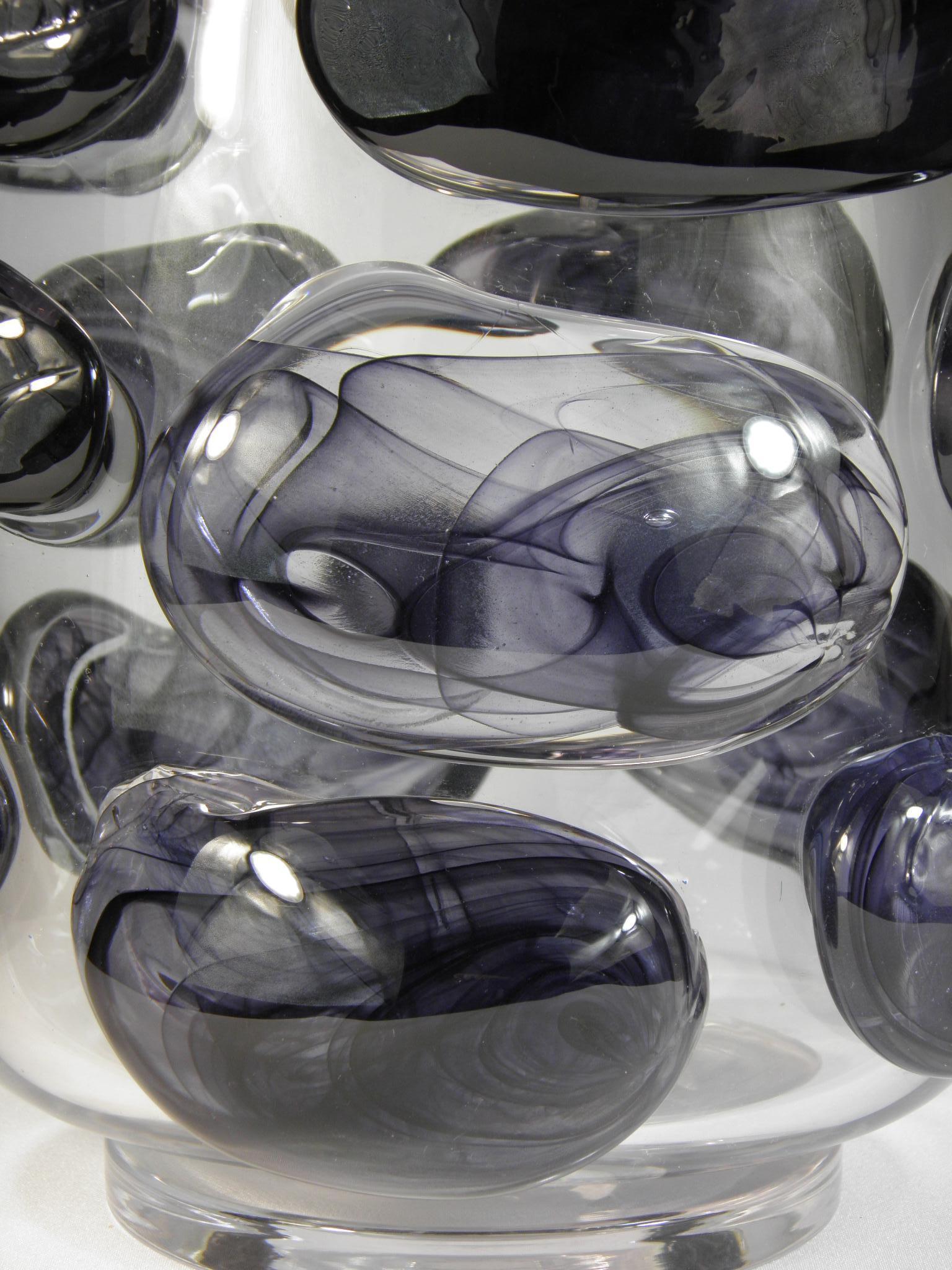 Handmade Designer Vase, Author's Work, Bohemian Glass For Sale 1