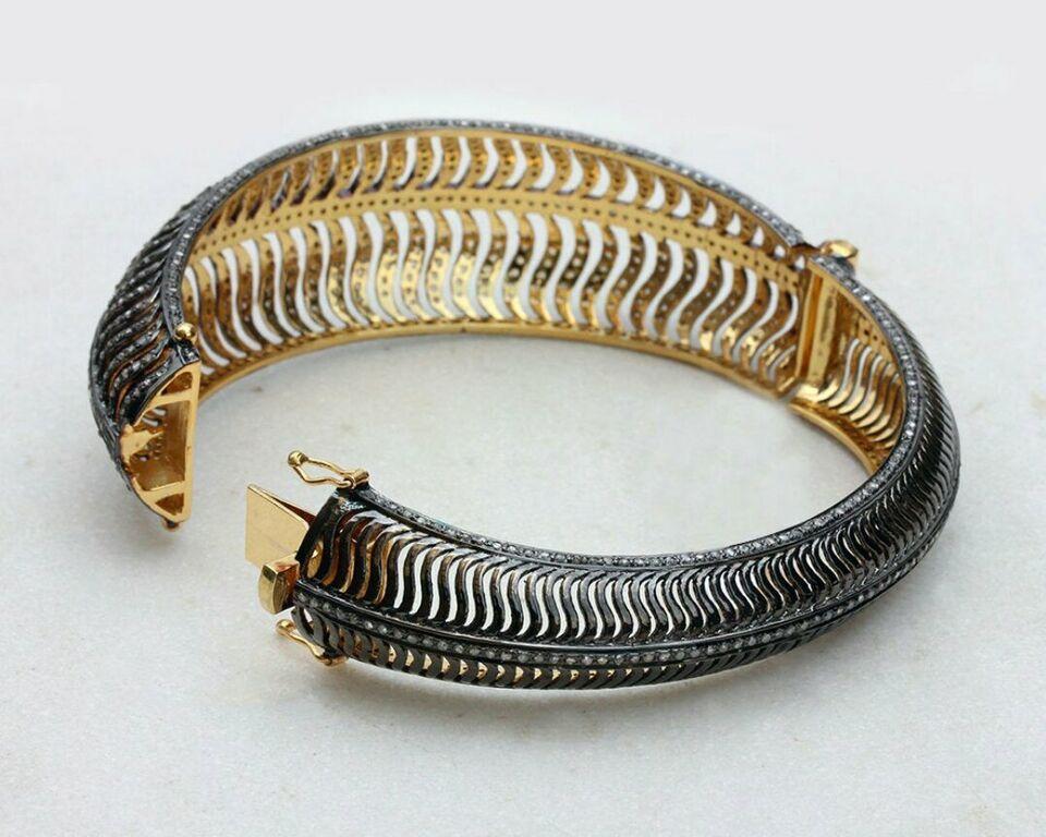 Handmade Diamond Bracelet 14k Gold&925 Silver Victorian Style Bracelet Jewelry
Light weight can be worn everyday

Additional information:
Condition: New without tags: A brand-new, unused, and unworn item (including handmade items) that is not in